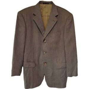 Pal‎ Zileri Blazer Gruppo Forall Brown Houndstooth Euro Sz 54 Silk Wool 42-44R
